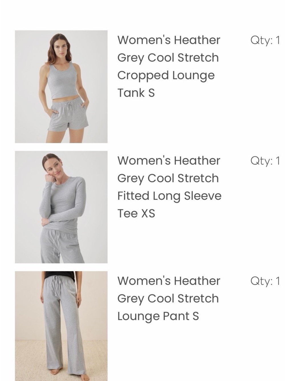 Heather Grey Cool Stretch Cropped Lounge Set